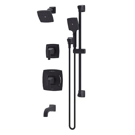 Symmons Oak HydroMersion Double Handle Tub and Shower Trim Kit with Hand Spray (Valve Not Included) 5696MB15TRM