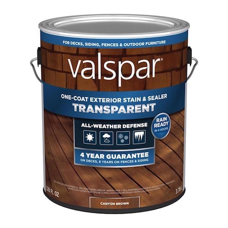 Valspar Transparent Canyon Brown Stain and Sealer 1 gal VL1028078-16