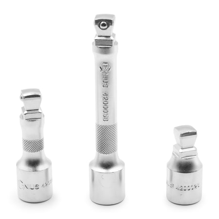 Genius Tools 3PC 1/2in Dr. Wobble Extension Bar Set BE-42305