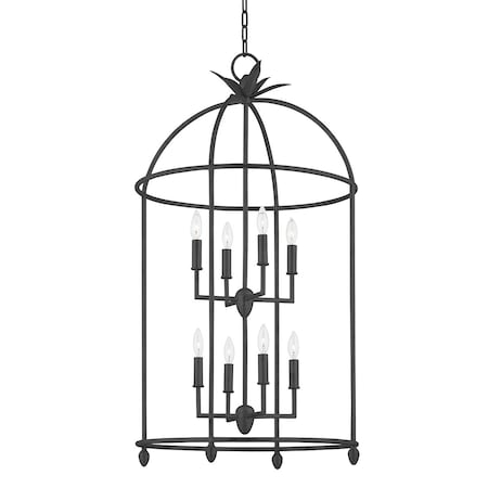 Troy Lighting Brooks 8 Light Pendant 24 In. Black Iron F5724-BI