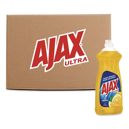 Ajax Dish Detergent, Lemon Scent, 28 oz Bottle, PK9 44673