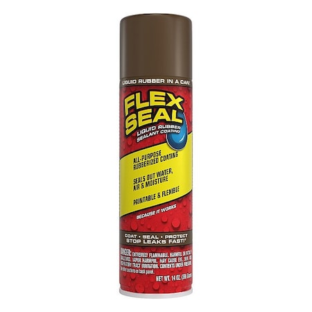 Flex Seal Rubber Coating, 14 oz, Brown, Rubber FSBRNR20
