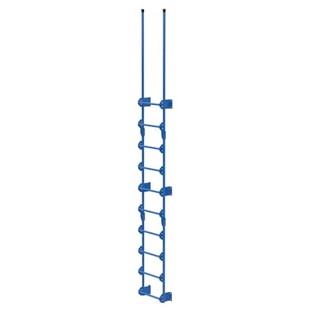Vestil Steel Walk Through Dock Ladder 10 Step 300 Lb. Capacity Blue DKL-10-BL