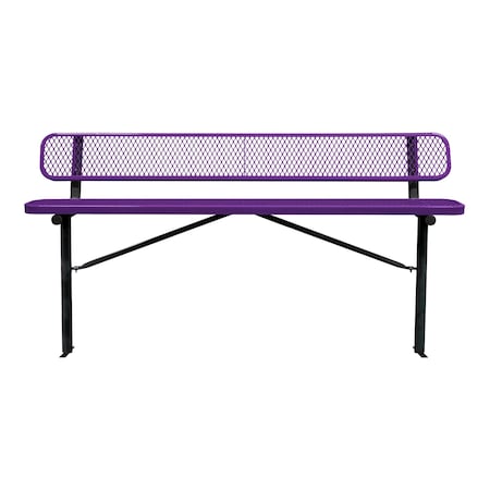Leisure Craft Bench/Back, Ingroud Mount, 8ft., Pruple B8WBIG-PURPLE