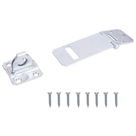 Prosource Safety Hasp, 3-1/2 in L, 3-1/2 in W, Steel, Zinc, 7/16 in Dia Shackle, Loose Staple LR-123-BC3L-PS