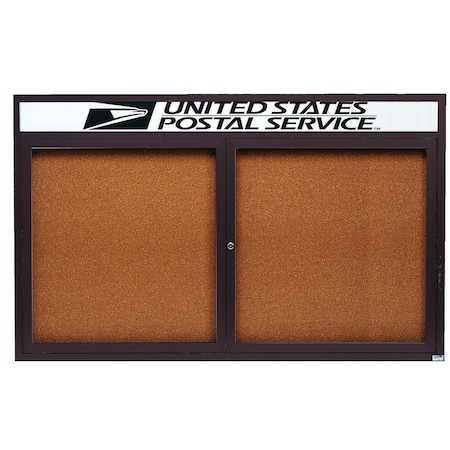 Aarco Illuminated Enclosed Bulletin Board w/ Header Bronze Anodized Al Frame, 36''Hx60''W DCC3660RHIBA
