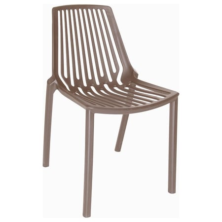Leisuremod Acken Plastic Dining Side Chair, Taupe ACK18TP