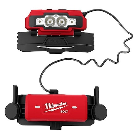 Milwaukee Tool Headlamp, 2 3/4" H, 4 1/2" L, Red, 4V 2018R