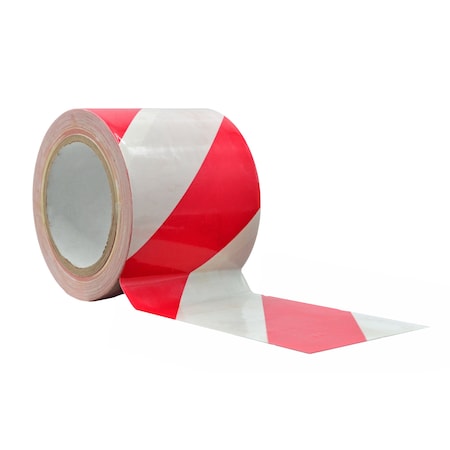 Wod Tape Laminated PVC, Red/White, 49 inch (1250mm) LOG W., 9 mil Thickness WOD VSWT189L-49000-LOG-18-RW