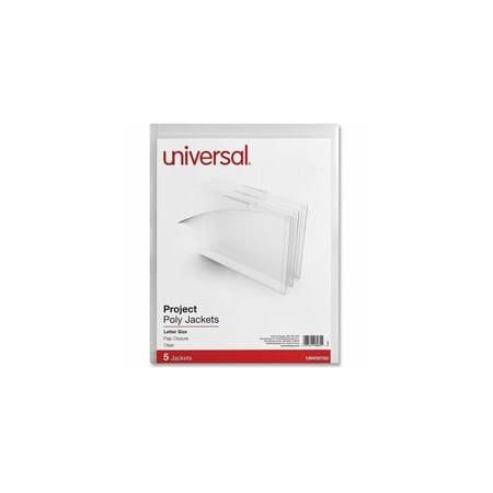 Universal Project Poly Jackets, Letter Size, Clear, 5PK UNV50760