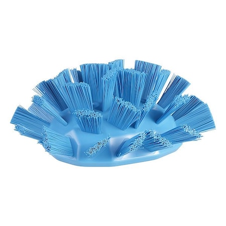 Vikan Scrub Brush Head, Polyester, Stiff, Blue 70303