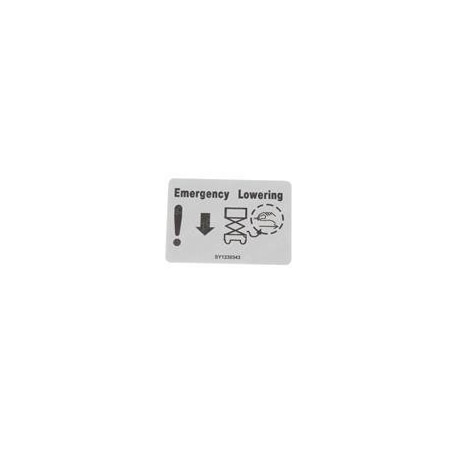 Genie REPLACEMENT DECAL, EMERGENCY LOWERING 133276GT