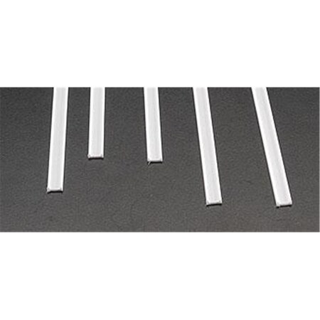 Plastruct PLS90583 Deep Channel Styrene Strips - 0.12" X 15", White, Pack Of 8 For Model Building
