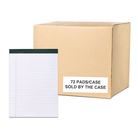 Roaring Spring Case of Legal Pads, 8.5"x11.75", 40 sheets of 15 lb Recycled White Paper Per Pad, Micro-Perforated, PK72 74713cs