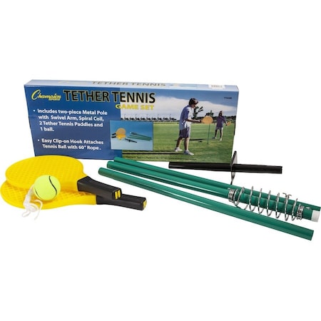 Champion Sports Tether Tennis Set, Pole, Ball, 2 Paddles TTGAME
