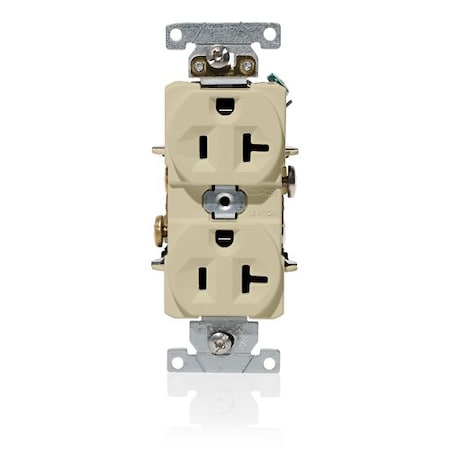 Leviton Duplex Outlet, Ivory 20A 125V C5362-I