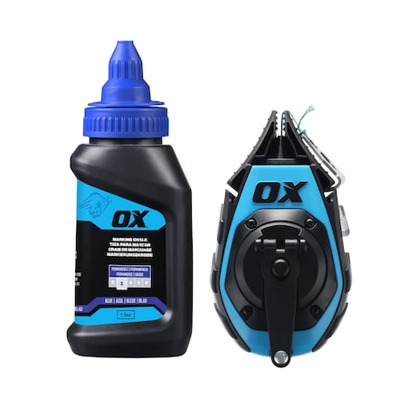 Ox Tools Pro 15.25m/50' Precision Chalk Reel Value Pack, Kevlar Ultra Fine Line / 3:1 Gear Ratio OX-P630705