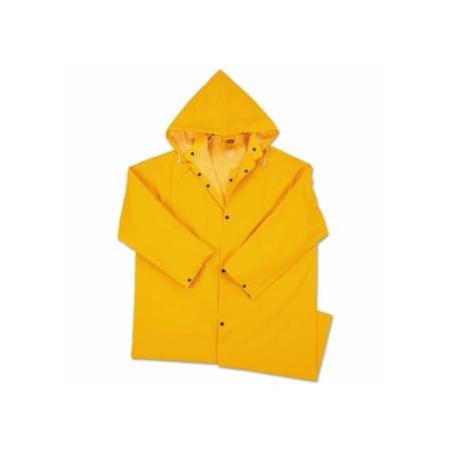 Anchor Brand 48 in Raincoat with Detachable Hood, 0.35 mm, PVC over Polyester, Yellow, 4X-Large 101-9010-4XL