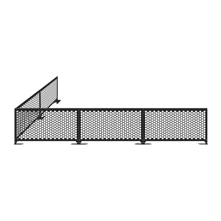 Factory 2U Commercial Patio Black Steel Bar Restaurant Fence Kit, 25ft L, 36in H, Flexible Layout, Powdercoat 805687
