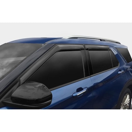 Ventshade Rainguards, Aerodynamic Design, Tape-On, Smoke, Acrylic, Set Of 4 94332