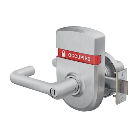 Schlage Grade 1 Bed Bathroom Privacy Cylindrical Lock, Non-Keyed, Tubular Lever, 3-7/16in Rose Diameter, Ex ND40S TLR 626 LH OS-OCC