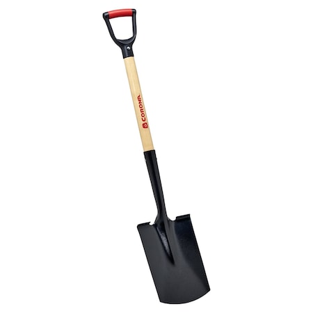 Corona Tools Garden Spade Shovel, 15-Gauge, 30 in. Wood D-Grip Handle SS 29010