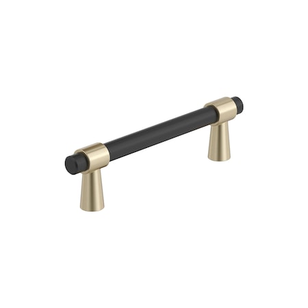 Amerock Mergence 3-3/4 inch 96mm Center-to-Center Matte Black/Golden Champagne Cabinet Pull BP36858FBBBZ