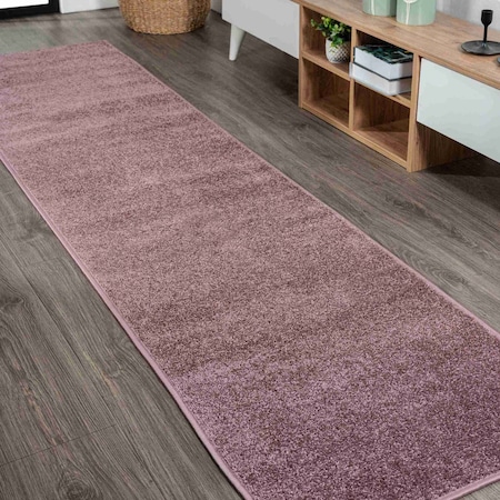 Jonathan Y Haze Solid Low-Pile Light Purple 2 ft. x 8 ft. Runner Rug SEU100R-28