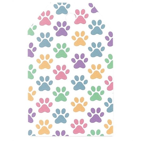 Nashville Wraps Colored Paws Gloss Gift Tag, 2.25x3.5, 50PK PTCPS