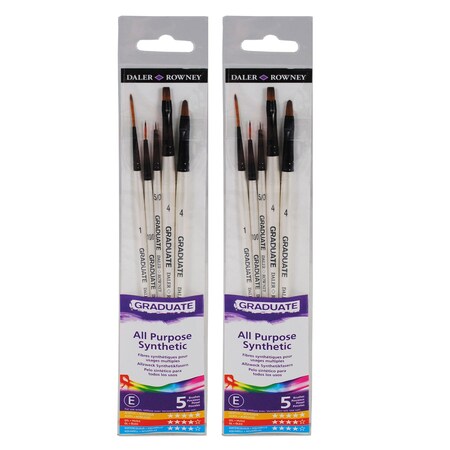 Daler-Rowney Graduate Detail Brush Set, Synthetic, 5-Piece Set, 2PK D212550003
