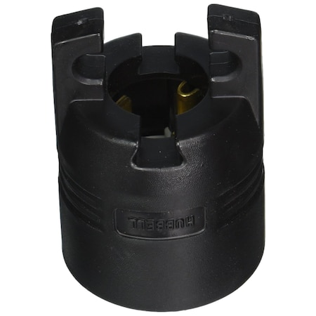 Hubbell Wiring 3-Phase 50A 250V AC 15-50P Industrial Plug, 3-Pole 4-Wire, Black HBL8451C