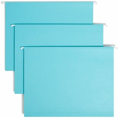 Smead Hanging File Folders, Aqua, PK25 SMD64058