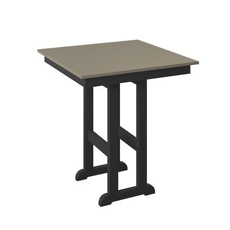 Polybird 33" SQUARE TABLE "COUNTER HEIGHT"     WEATHERWOOD AND BLACK POLYBIRD P18-C