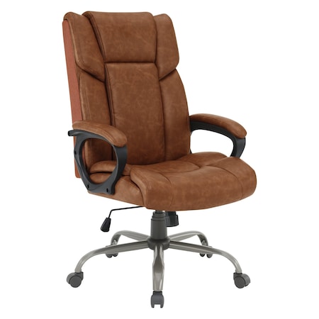 Office Star Products Executive Seating Chair, Saddle Faux Leather FL14570-u41