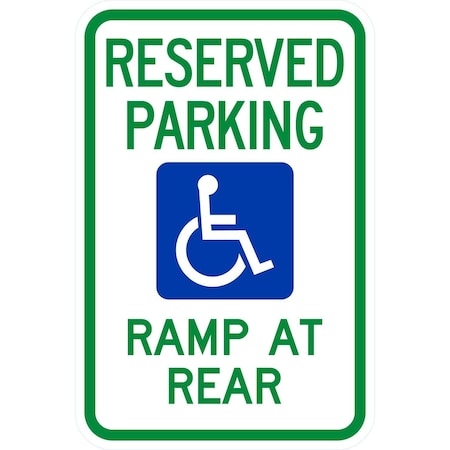 Lyle Reserved Parking Ramp At Rear with Graphic, 12x18, High Intensity Prismatic, White G-3927-HI_12x18