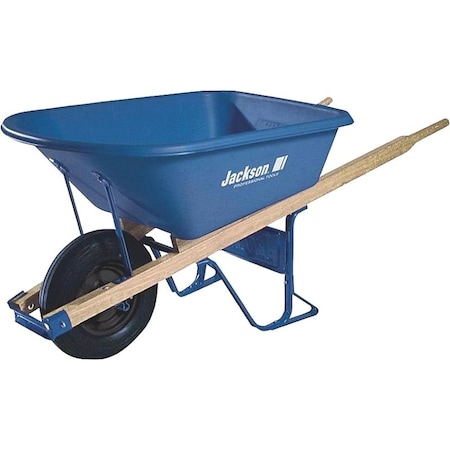 Jackson Contractor Wheelbarrow, 5-3/4 cu-ft Volume, Poly, 1-Wheel MP57514