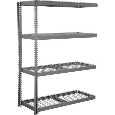Global Industrial 4 Shelf, Heavy Duty Boltless Shelving, Add On, 72"W x 18"D x 72"H, Wire Deck B3171497