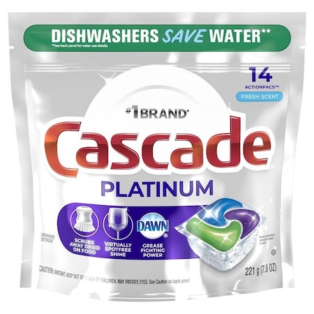 Cascade Platinum 80704 Dishwasher Detergent, Fresh 037000807049
