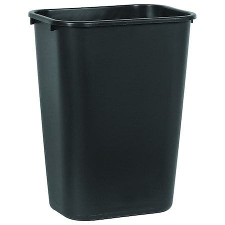Rubbermaid 2957 Waste Basket, 41.25 qt Capacity, Plastic, Black, 19-7/8 in H FG295700BLA