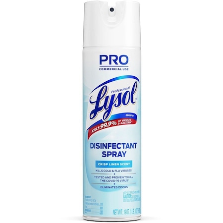 Lysol Disinfectant Spray, 19 fl oz (0.6 quart) Crisp Linen, Clear RAC74828