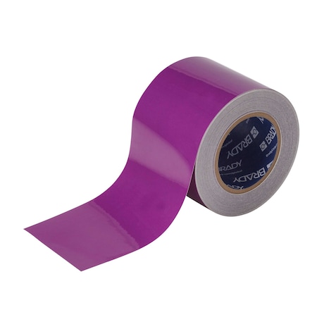 Brady ToughStripe Floor Marking Tape Roll - Polyester, Solid Color, Purple, 4in x 100ft, 100PK 134088