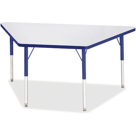 Jonti-Craft Berries Trapezoid Activity Tables, 30 in. x 60 in., A-height, Freckled Gray/Blue/Gray 6443JCA003