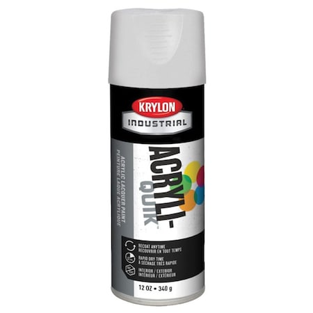 Krylon ACRYLI-QUIK 5-BALL INDUSTRIAL GRADE SPRAY PAINT, 12 OZ, LIQUID, WHITE, 15 TO 20 K01501A00
