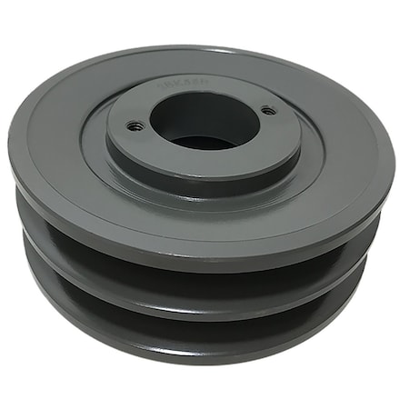 B&B Manufacturing Bushing 2 Groove V-Belt Pulley 5.25 inch OD 2BK55H