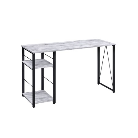 Homeroots 47" Antiqued White and Black Writing Desk 491436