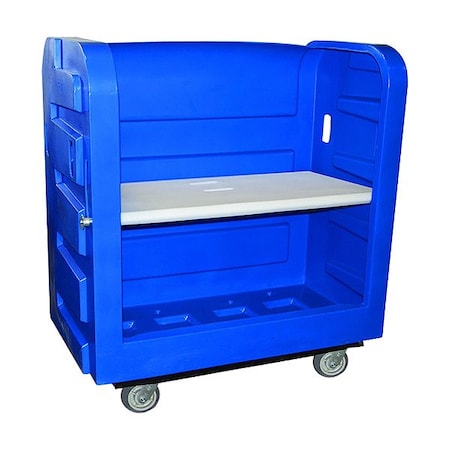 Royal Basket Trucks Linen Cart, Molded Plastic Shelves G36-BLX-TPC-6UNN