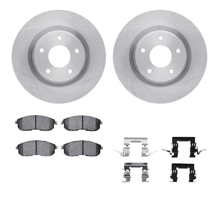 Dynamic Friction Co DFC Rotors with EURO 5000 Ceramic Brake Pads includes Hardware 6612-67055