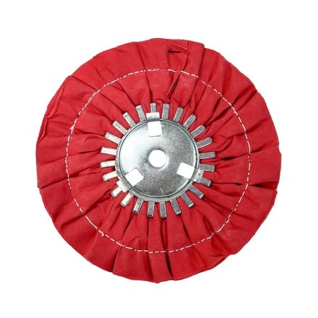 Renegade Products Usa 9" Stitched Airway Buffing Wheels, Red, Single Stitch, Removable Center Plate FAW9X3X5/8N2-16PRTX-SO