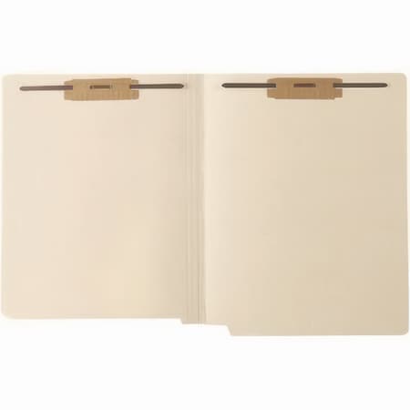 Medical Arts Press Heavy-Duty Mylar-Reinforced End Tab Fastener Folders, 2 Fasteners, Letter, Manila Exterior, 50PK 52371