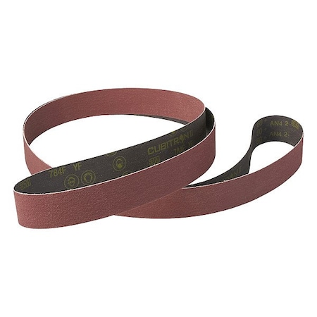 3M Cubitron Sanding Belt, 2 in W, 48 in L, Coated, Ceramic, 80 Grit, Not Applicable, 784F, Maroon 7010299101